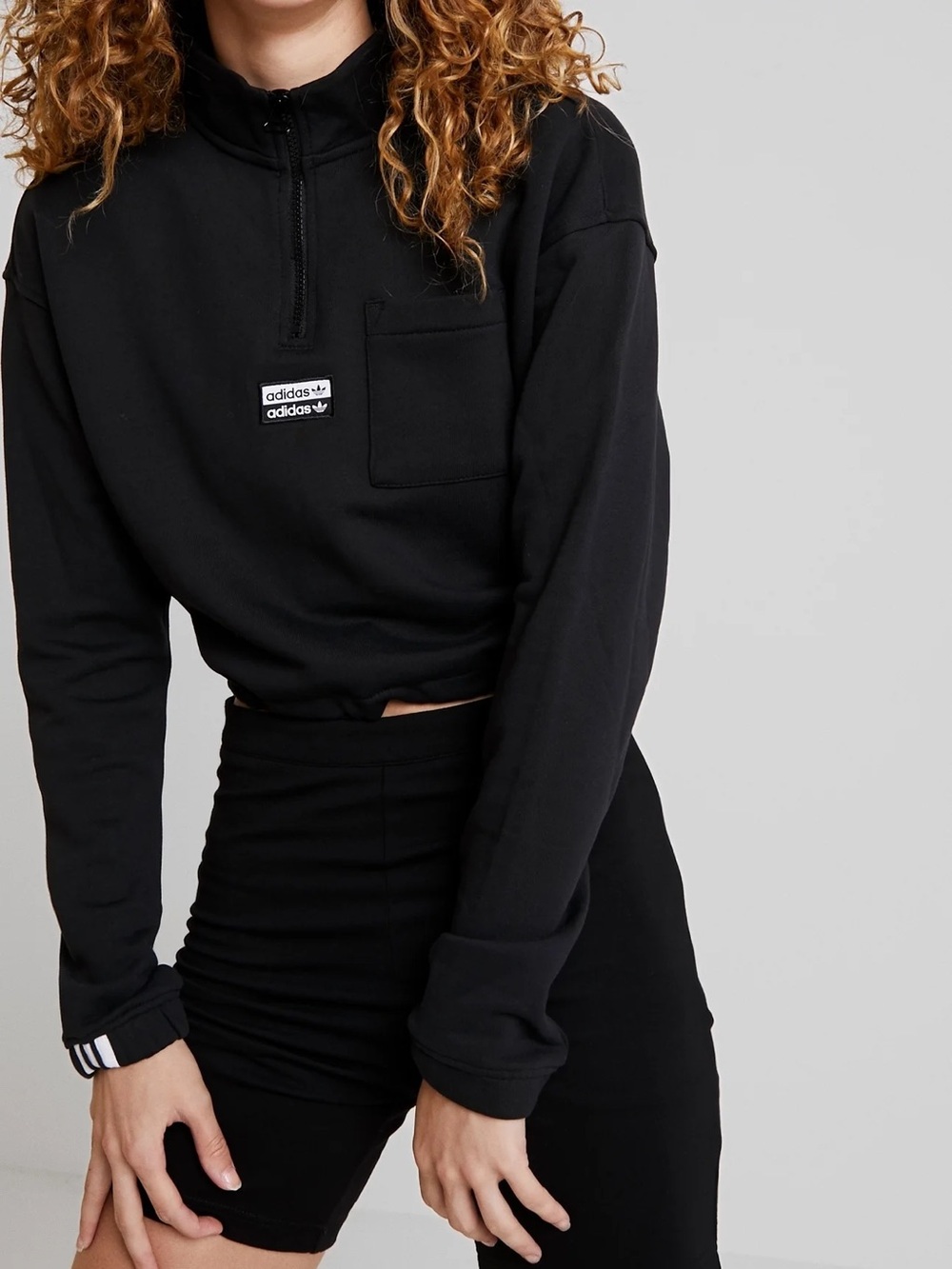 Adidas Originals Cropped Half-Zip Sweatshirt